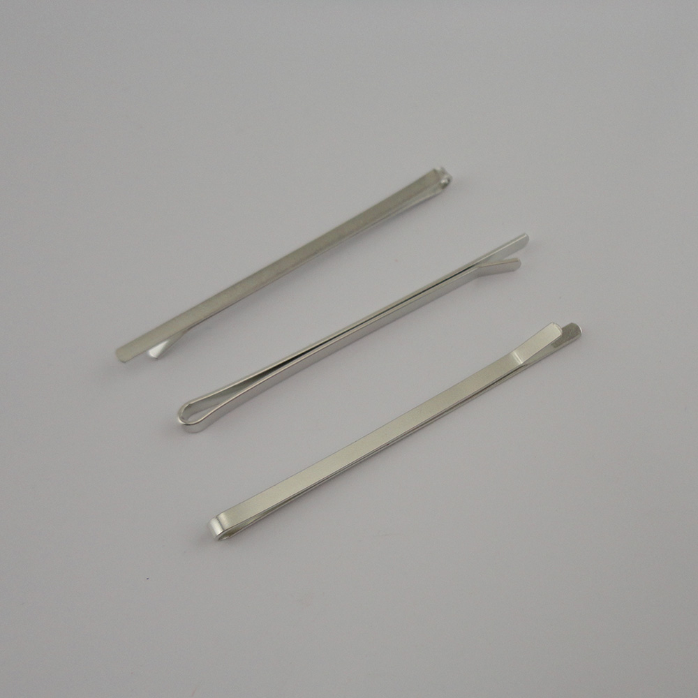 50PCS 3mm*7cm Golden/Brown/Silver Flat Metal Bobby Pins Plain Hair Slide Side Hairpins Barrettes for DIY Nickle free Lead free: GRAY