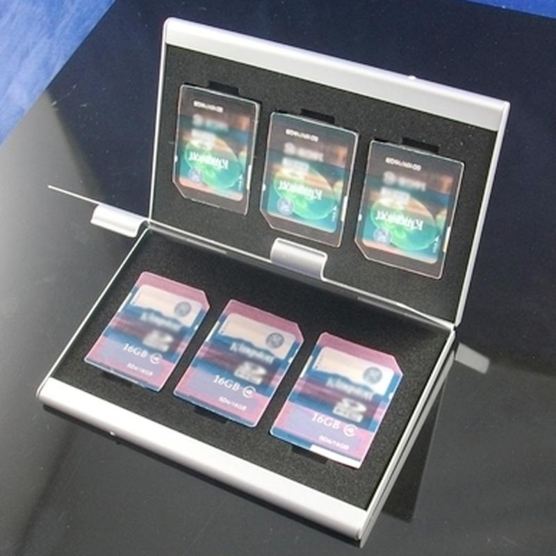 Metalen Aluminium Geheugenkaart Protecter Box Houder Voor 6x Sd/Sdhc/Mmc Geheugenkaarten Storage Case