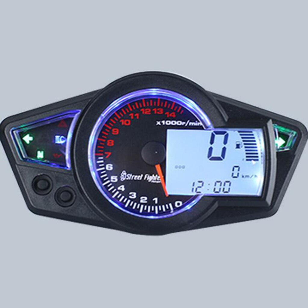 LCD Motorrad Lcd-Computer-geschwindigkeitsmesser-grüNe, 15000 RPM Tachometer-lehre, 12V DC-CY1782