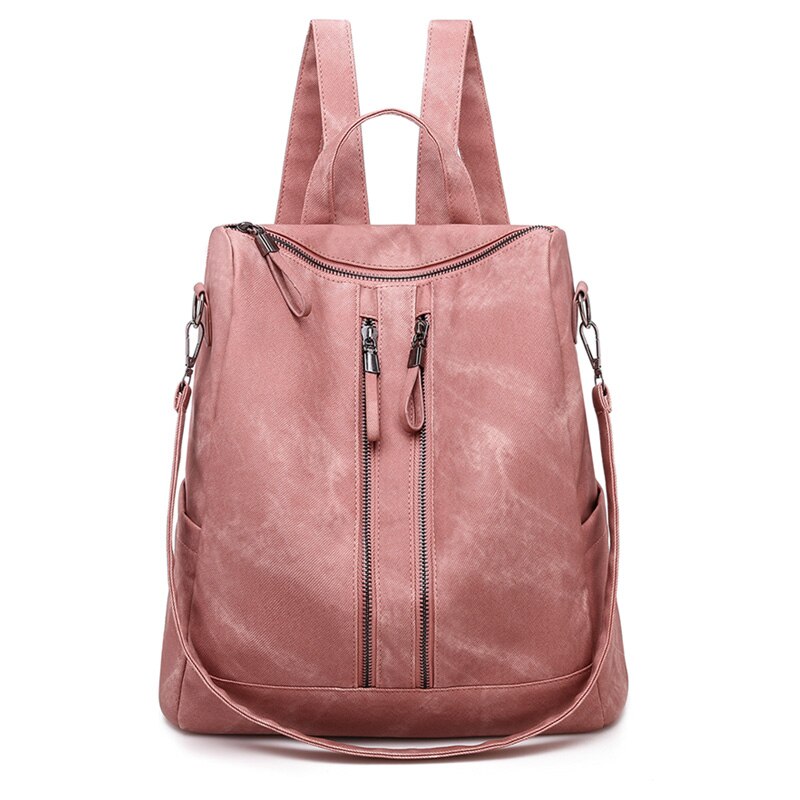 Mochila femenina , mochila femenina informal multifunción, mochila de cuero para mujer, bolso de hombro femenino, mochila A Dos viajes: pink