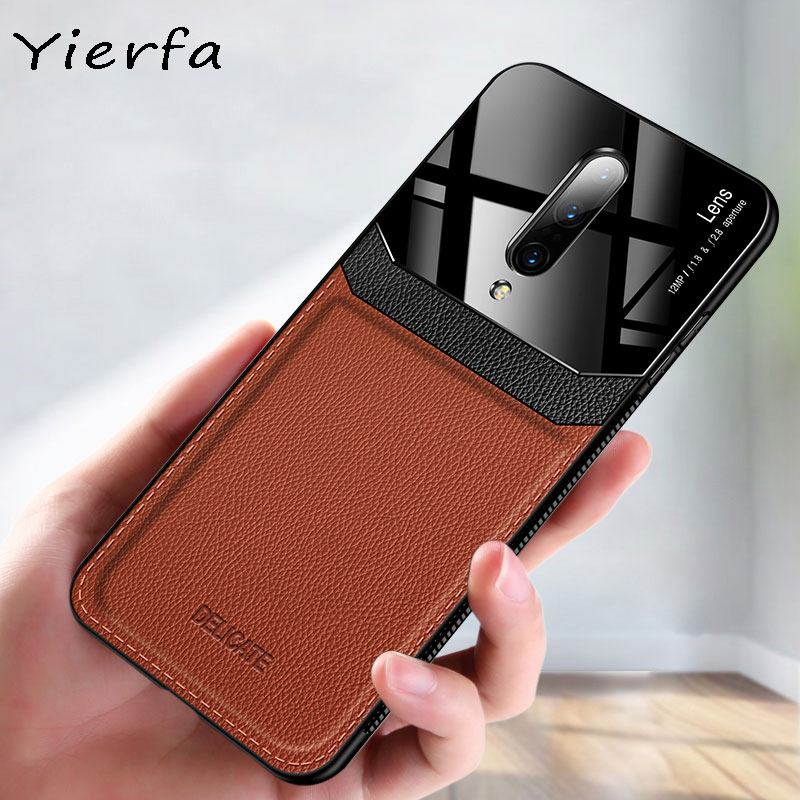 Case For Oneplus 7 Phone Case PU Leather Mirror Plexiglass Silicone Shockproof Bumper For One plus 6 6T 7 Pro Back Cover Coque