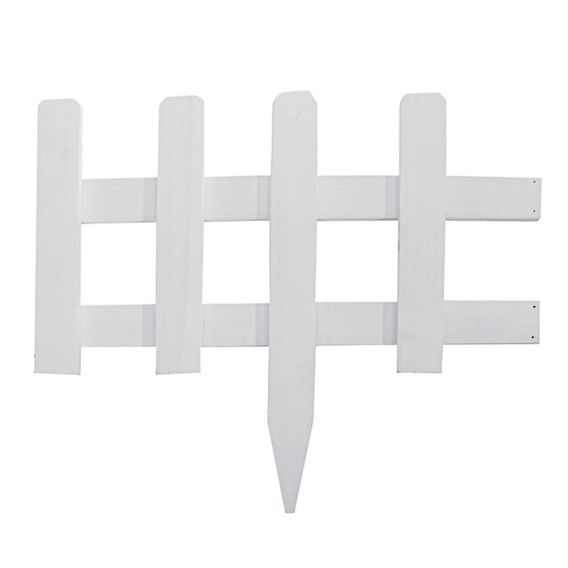 Wood Picket Garden Fence Rot Proof DIY Garden Lawn Fence Edging Fencing Outdoor Anticorrosive Wooden Fence For Outdoors: White 30cm