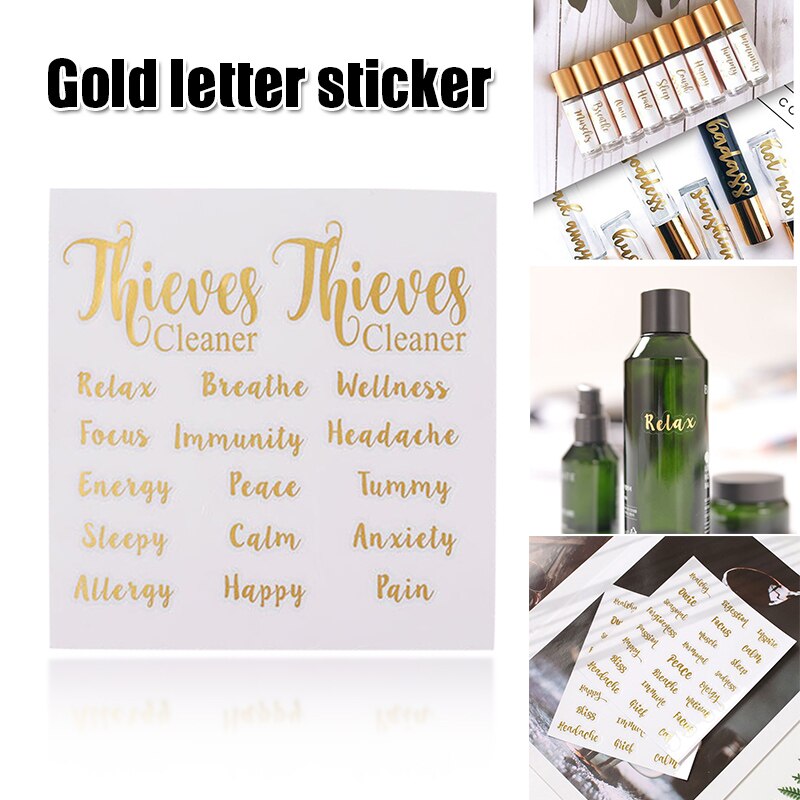 Golden Words Text Stickers Happy Planner Diary Scrapbooking Stickers Art Supplies THJ99