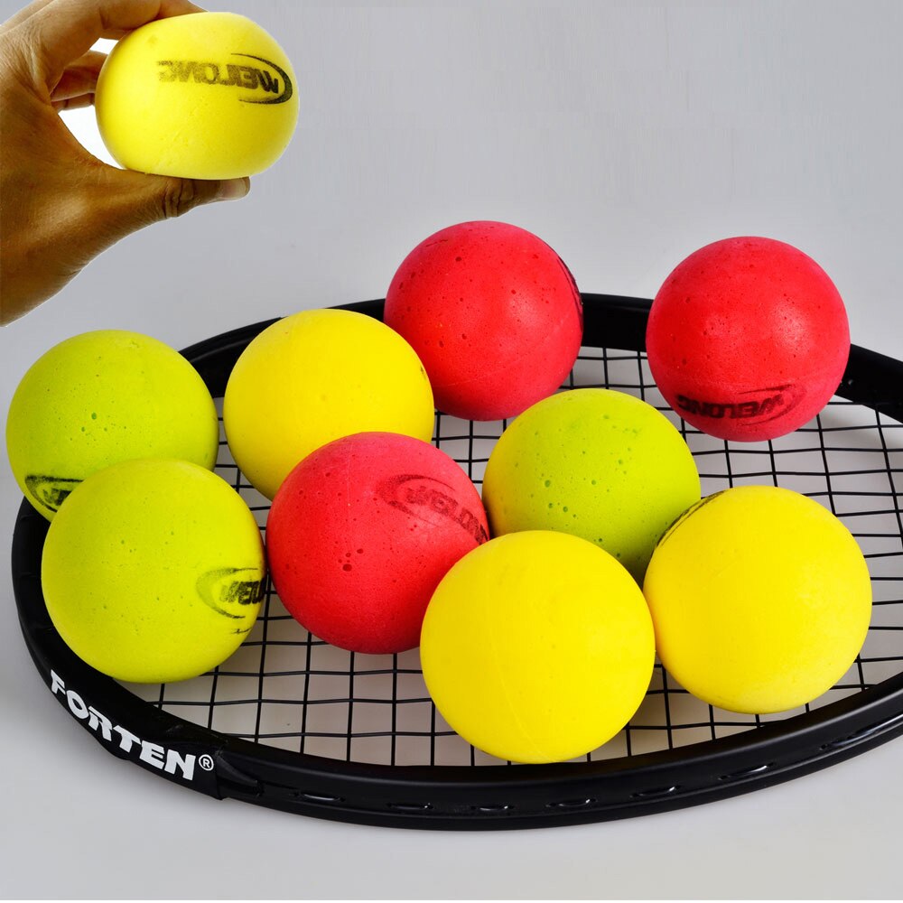 Pelota de espuma de tenis de 7cm y 9cm para niños, pelota de entrenamiento elástico, suave, verde, rosa y amarillo