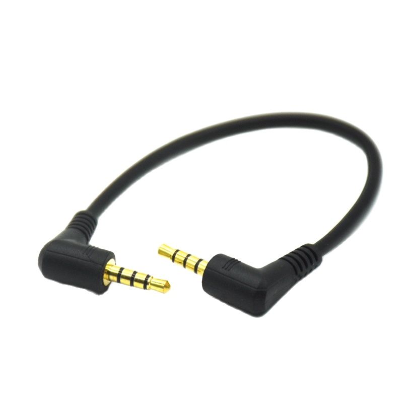 3,5 mm Jack 4-biegunowy kabel audio 3,5 męski do męskiego Kabel audio 90 stopni pod kątem prostym AUX Speakon do słuchawek samochodowych MP3/4 Przewód: WHITE / <= 0.5 m