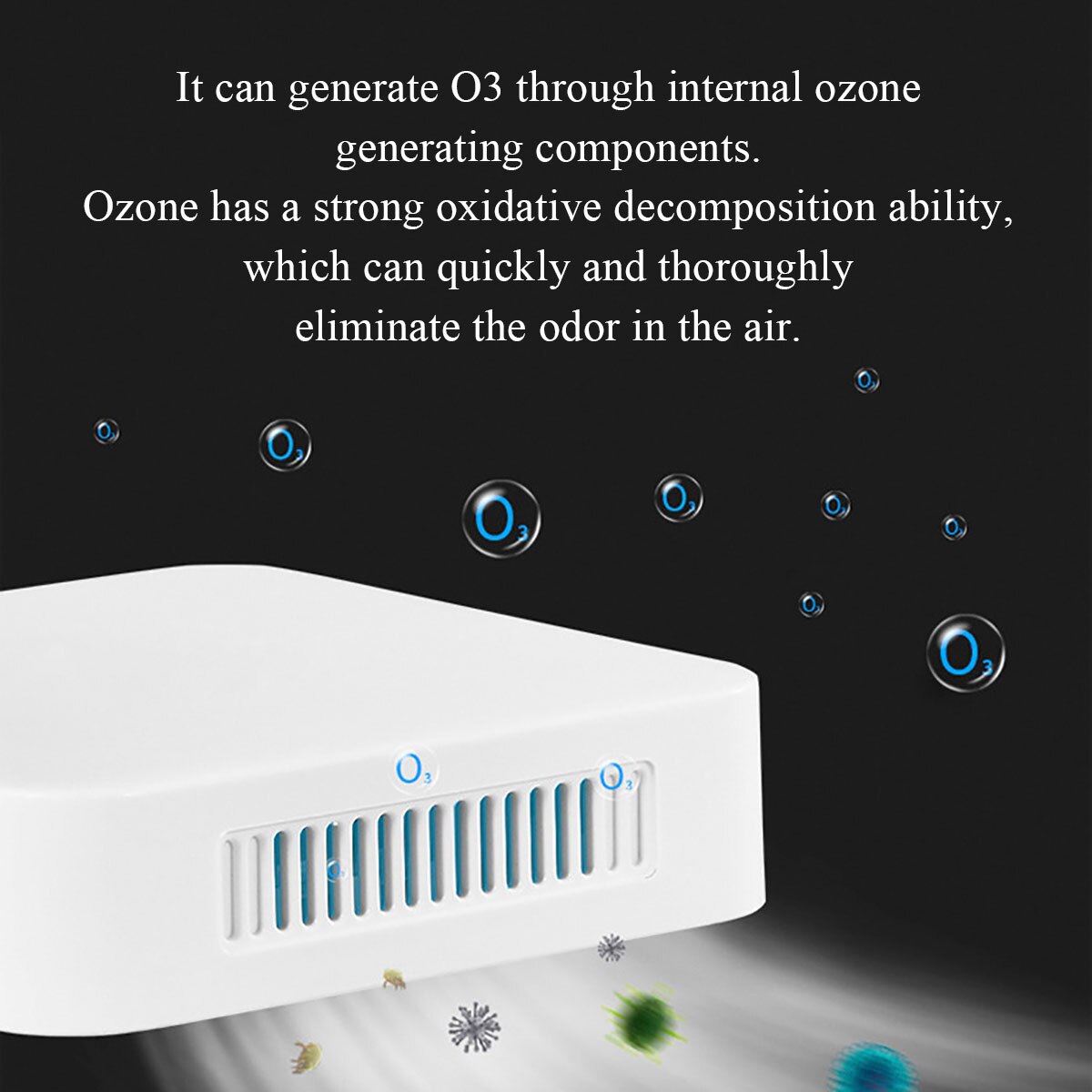 Ozon generator deodorizer bærbar luftrenser usb genopladelig ozon sterilisator maskine luft desinficeringsmaskine  o3 maker