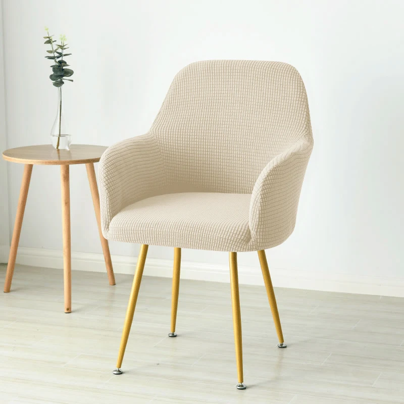 Funda para silla curvada nórdica, fundas para sillón con acento alto inclinado de LICRA Jacquard, fundas para sofá de maquillaje para comedor, cafetería y Bar: Rojo