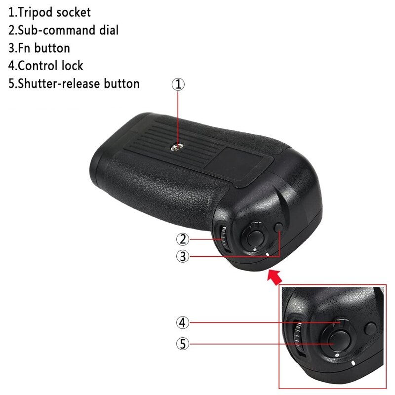 Poignée d'alimentation verticale mb -d18 compatible avec les appareils photo numériques nikon  d850