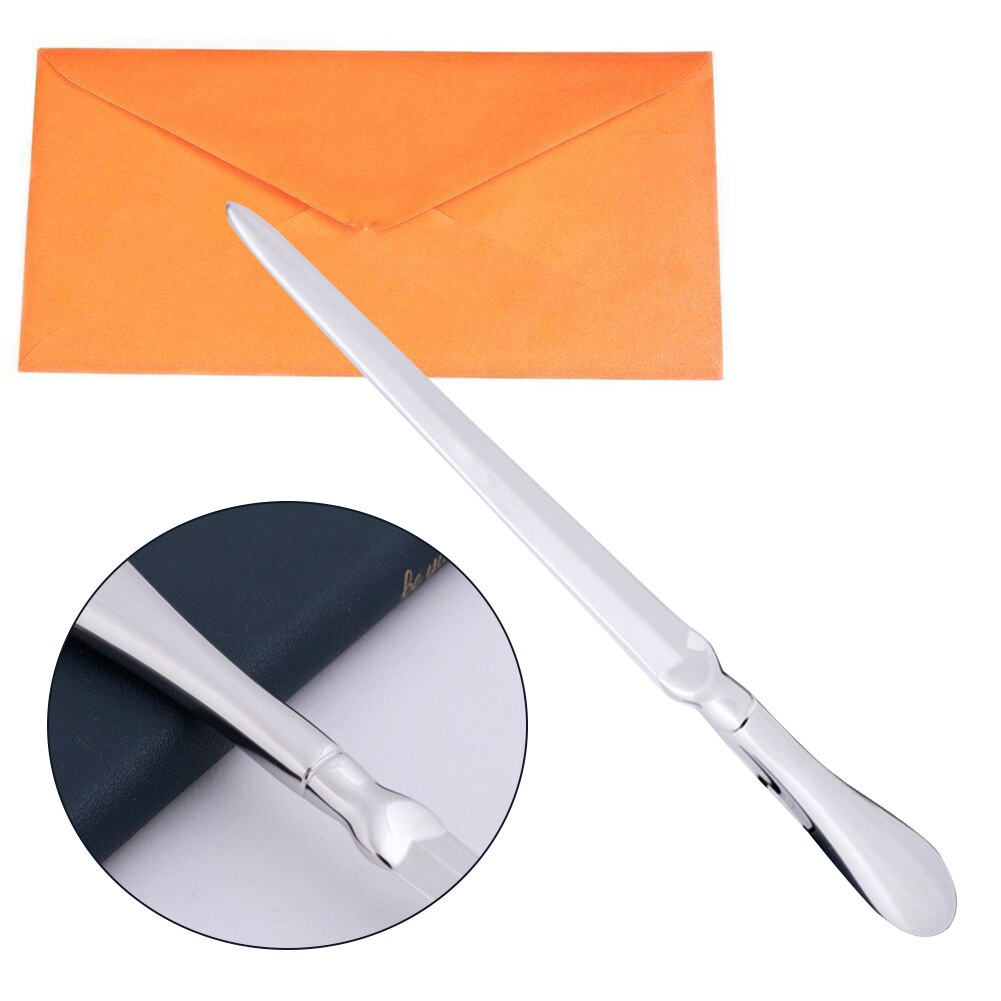 Silver Solid Lightweight Stainless Steel Slitter Hand Envelope Practical Office Letter Opener  Universal School Cutter
