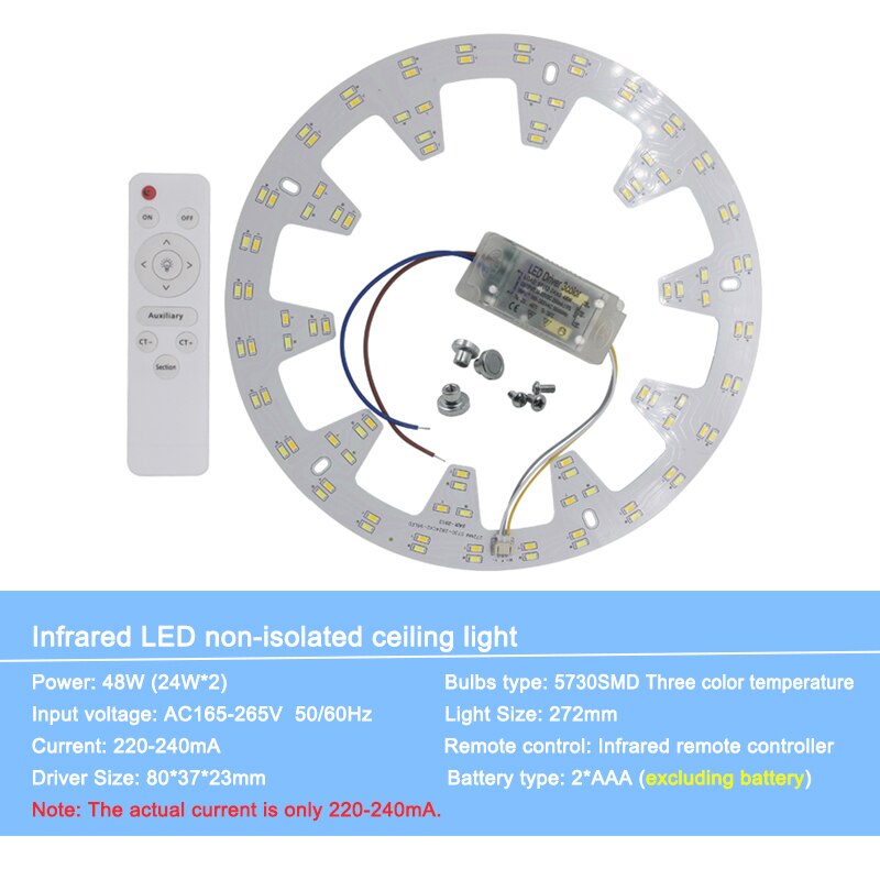 Smart2.4G Infrarood Beloven AC85-265V Met Plafond Afstandbediening Led Lamp Voor Plafondlamp Indoor Plafondlamp: f-24x2W noisolation