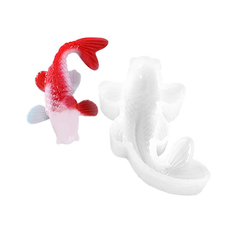 Diy krystal epoxy krystal harpiks form koi held og lykke karpe spejl silikone form