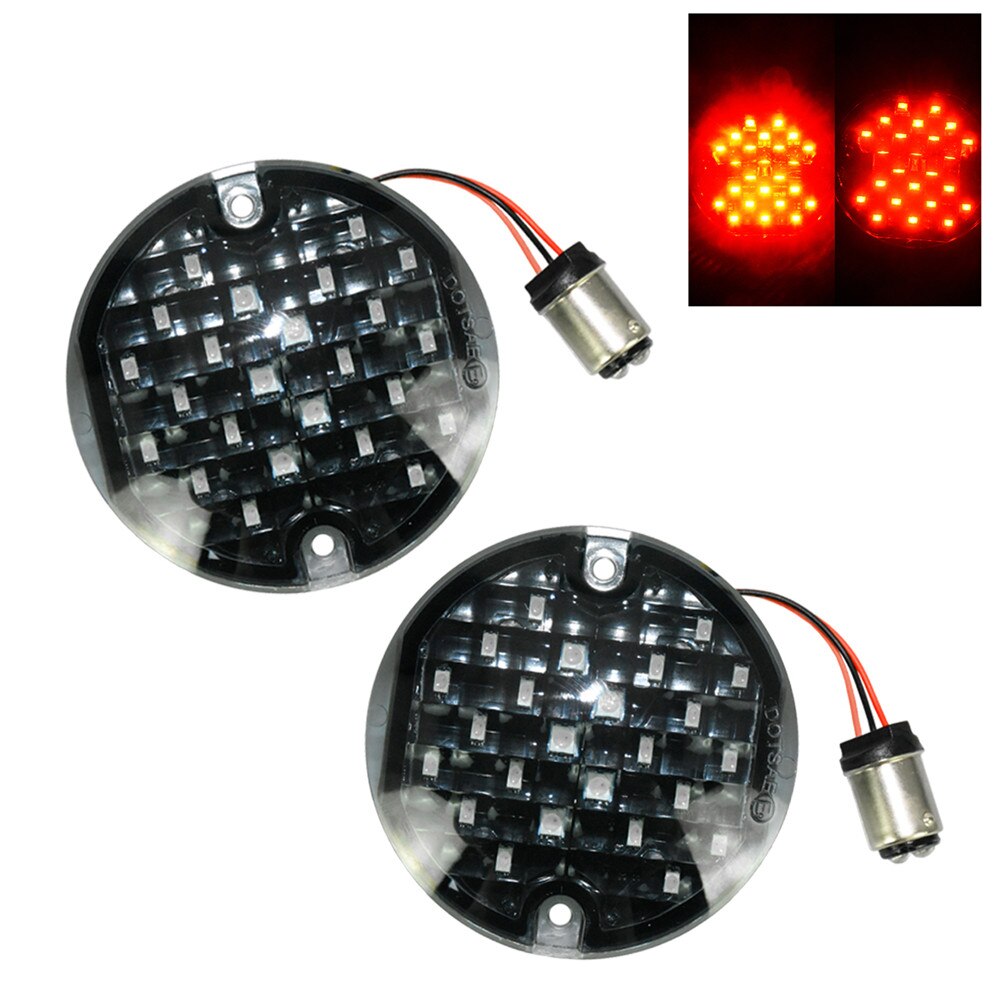 Motorcykel kula blinkers blinkljus lampa 1156 1157 vita bärnstensröda led insatser lampor 2 st för harley dyna sportster