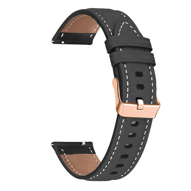 Bracelet en cuir 20mm pour Amazfit GTS 4/2 GTS 3 2E GTR Mini Bracelet de montre intelligente pour Amazfit Bip 3 Pro/Bip U Pro: Charbon noir / 13mm