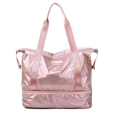 Sacos de ginásio para mulheres com compartimento de sapato esporte ginásio saco com bolso molhado novo femal yoga duffel sacos de viagem ao ar livre sacos de bagagem: Pink