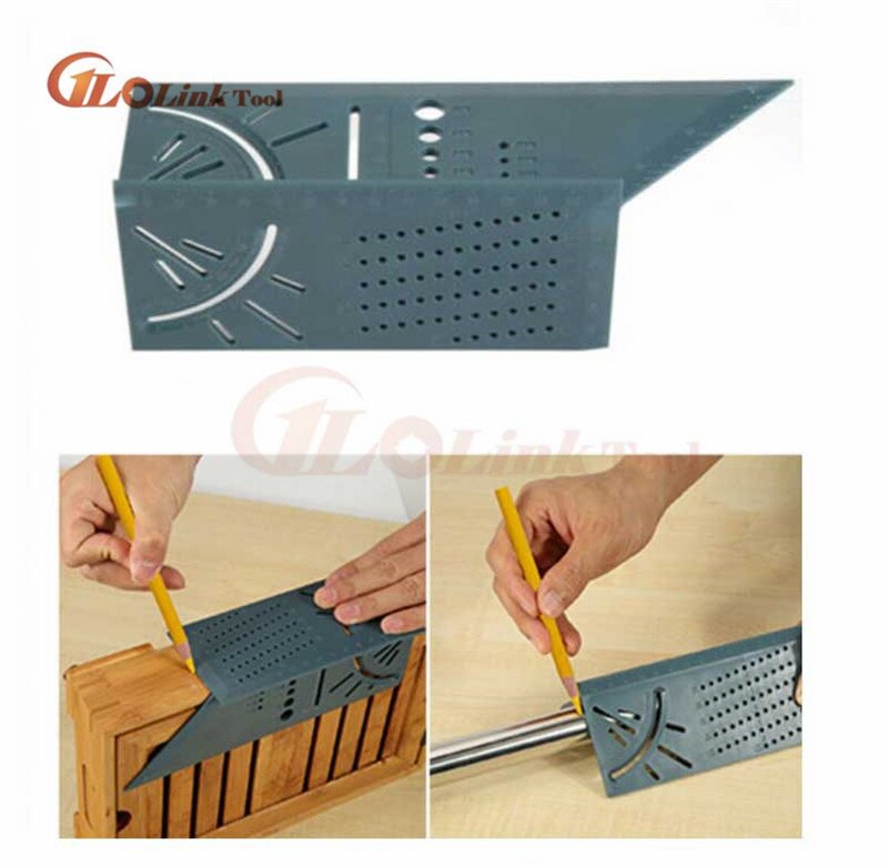 Neue Holzbearbeitung Messer Lineal 3D Gehrung Winkel Sauerei Platz Messen Werkzeug 45 Grad und 90 Grad Winkel Messen Lineal