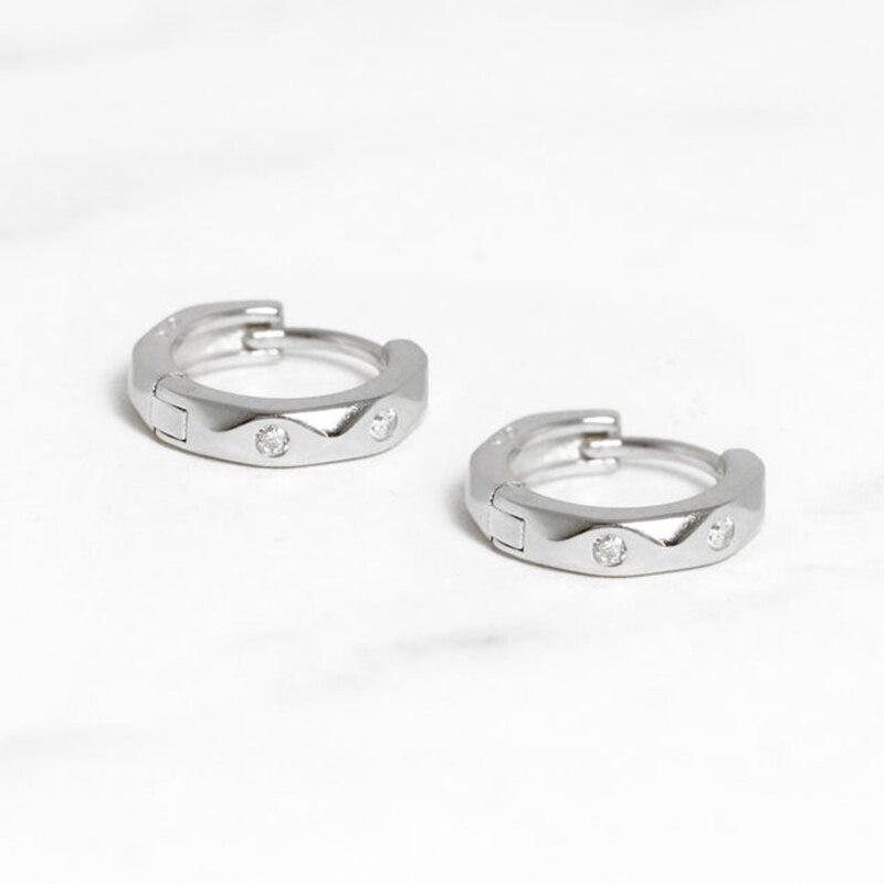 Pendientes Plata De Ley 925 Delle Donne Lovers 'Sveglio INS Bling Orecchini A Cerchio Per Mujer Aggancio di Cerimonia Nuziale dei Regali Del Partito Gioielleria Raffinata: 4 silver