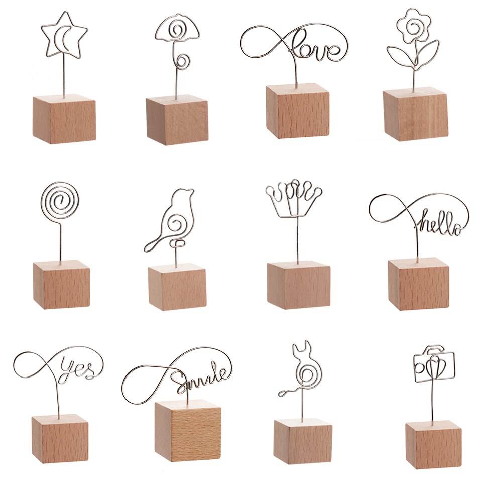 Heart Cat Wooden Photo Clip Memo Name Card Pendant Holder Note Articles Picture Frame Table Number Wedding Photo Holder