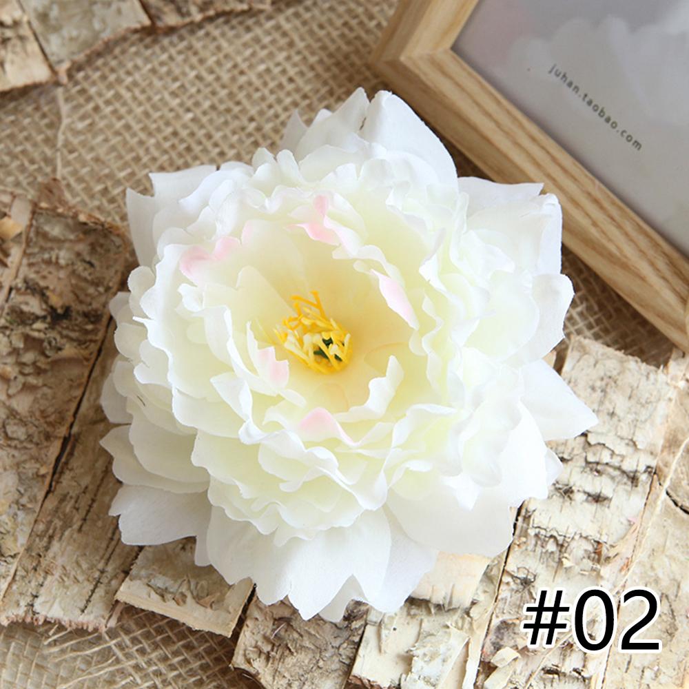 1PCS Peony Flower Heads Decorative Scrapbooking Artificial Flower For Home Wedding Birthday Party Decoration Supplies: White