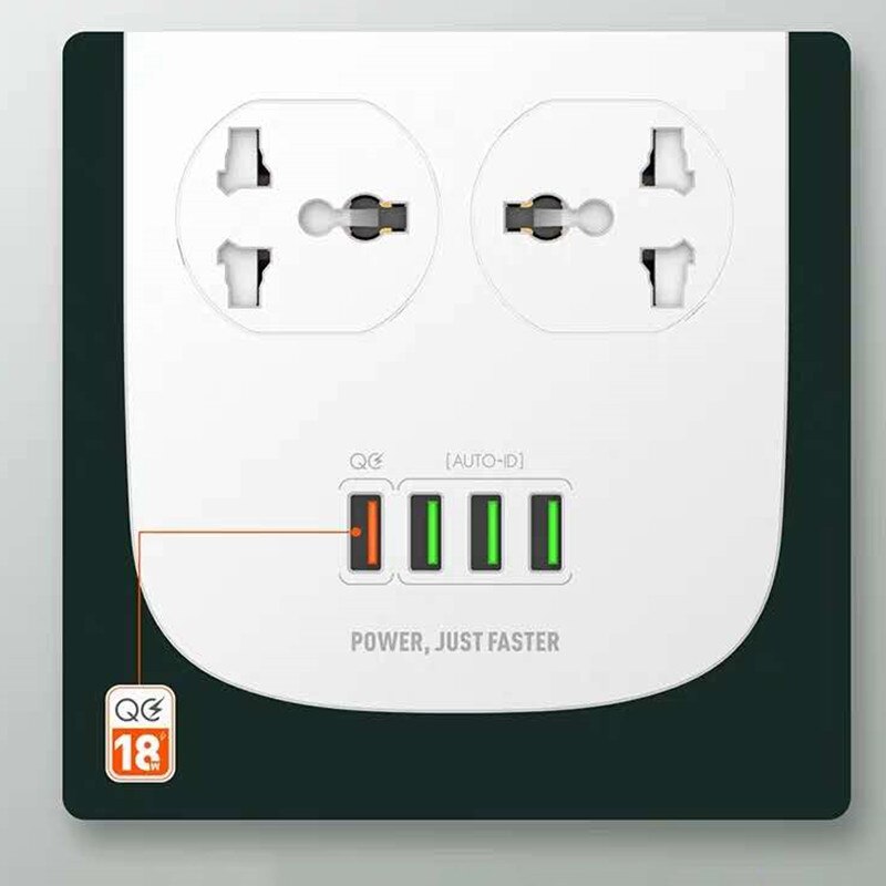 Ldnio eu us  uk 2500w eluttag  qc3.0 usb snabbladdning universal förlängning grenuttag 4 usb 10a uttag 2m smart switch