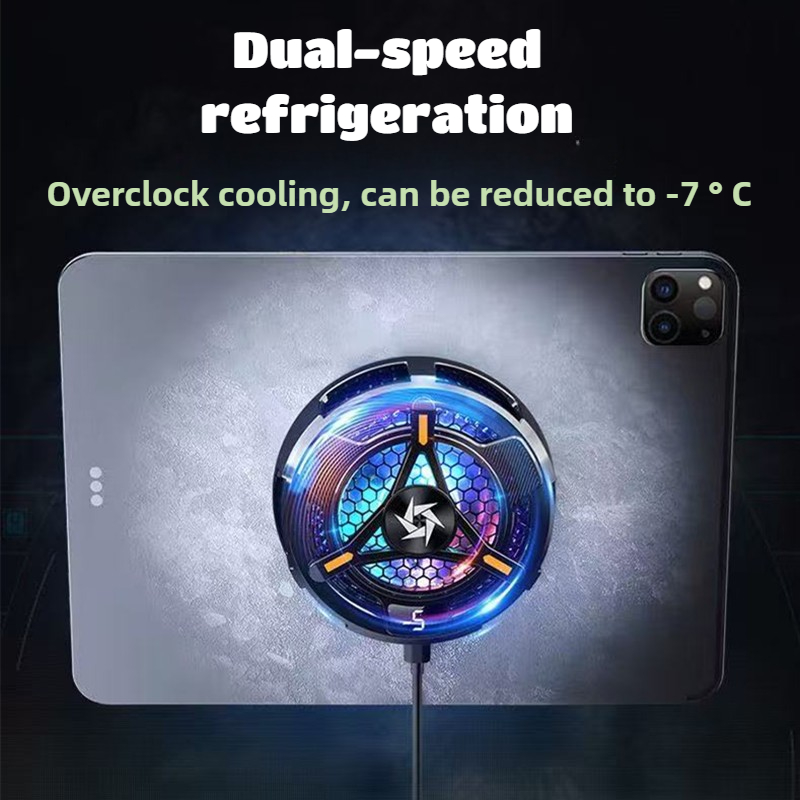 SL06 ABS+Aluminum 18W Powerful Semiconductor Cooling Fan Radiator with Temperature Digital Display for IPad Pro Tablet Universal
