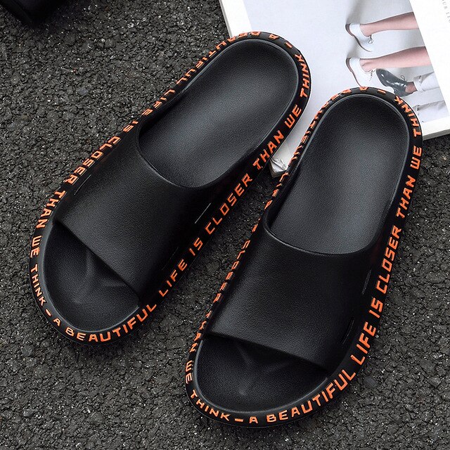 Chanclas para masaje antideslizantes de playa para amantes de la , zapatillas antideslizantes de EVA de verano para hombres y mujeres, zapatillas negras para interior: Black / 37