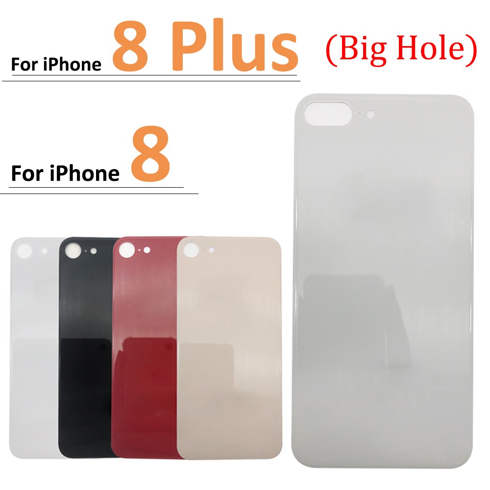 Big Hole Terug Glas Batterij Rear Cover Voor Iphone 8 Plus Batterij Cover Glazen Achterruit Deur Behuizing Cover Vervanging