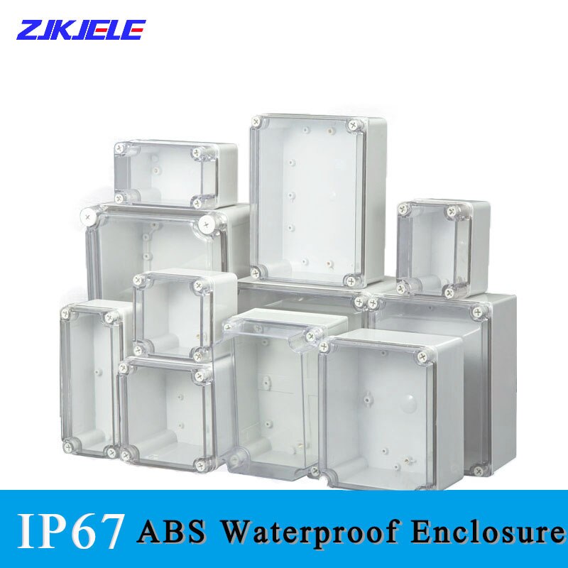 Waterproof Plastic Junction Box Transparent Cover Enclosure Electronic Instrument Housing Case Outdoor Project Distribution Box