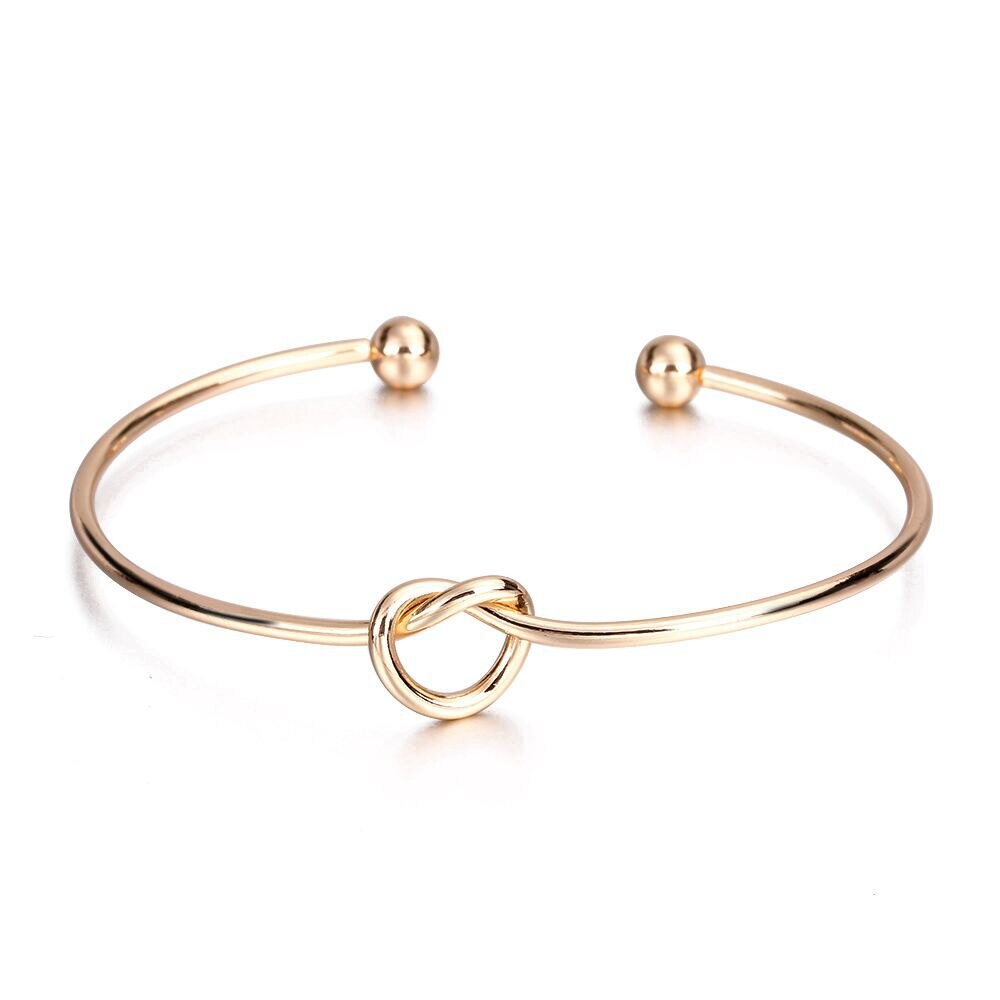 Knoten Manschette Armbänder & Armreifen Für Frauen Männer Charme Herz Schmuck Rose Gold Silber Farbe Paar Armbinde Armreif liebe