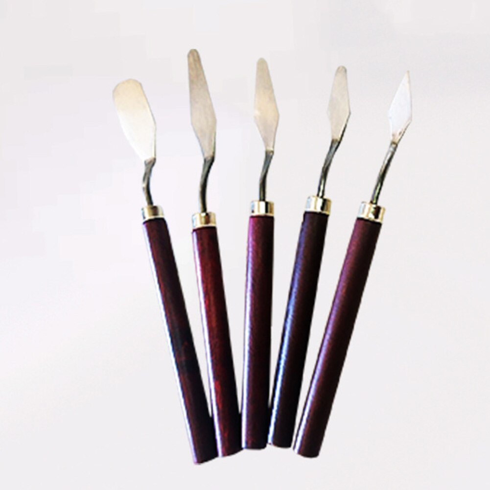 5 pièces Palette peinture inox grattoir Kit spatule beaux Arts mélange peinture professionnelle