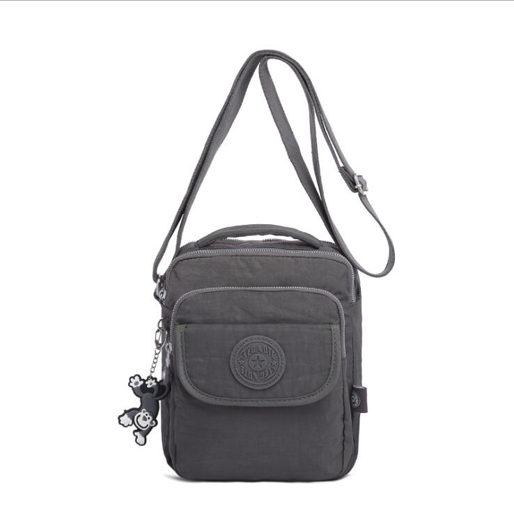 TEGAOTE Nylon Vrouwen Schoudertassen Solid Zipper Tassen Handtassen Vrouwen Messenger Bag Zomer Strand Crossbody Tassen Vrouwelijke Sac A Main: Grijs