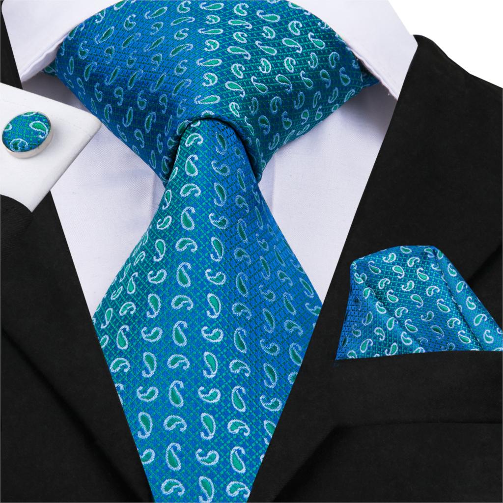 Hi-Tie, nueva corbata gris clásica para hombres, tela de seda Jacquard, juego de gemelos y pañuelo tejido para hombres, de , corbatas de seda SN-1466: SN-3046