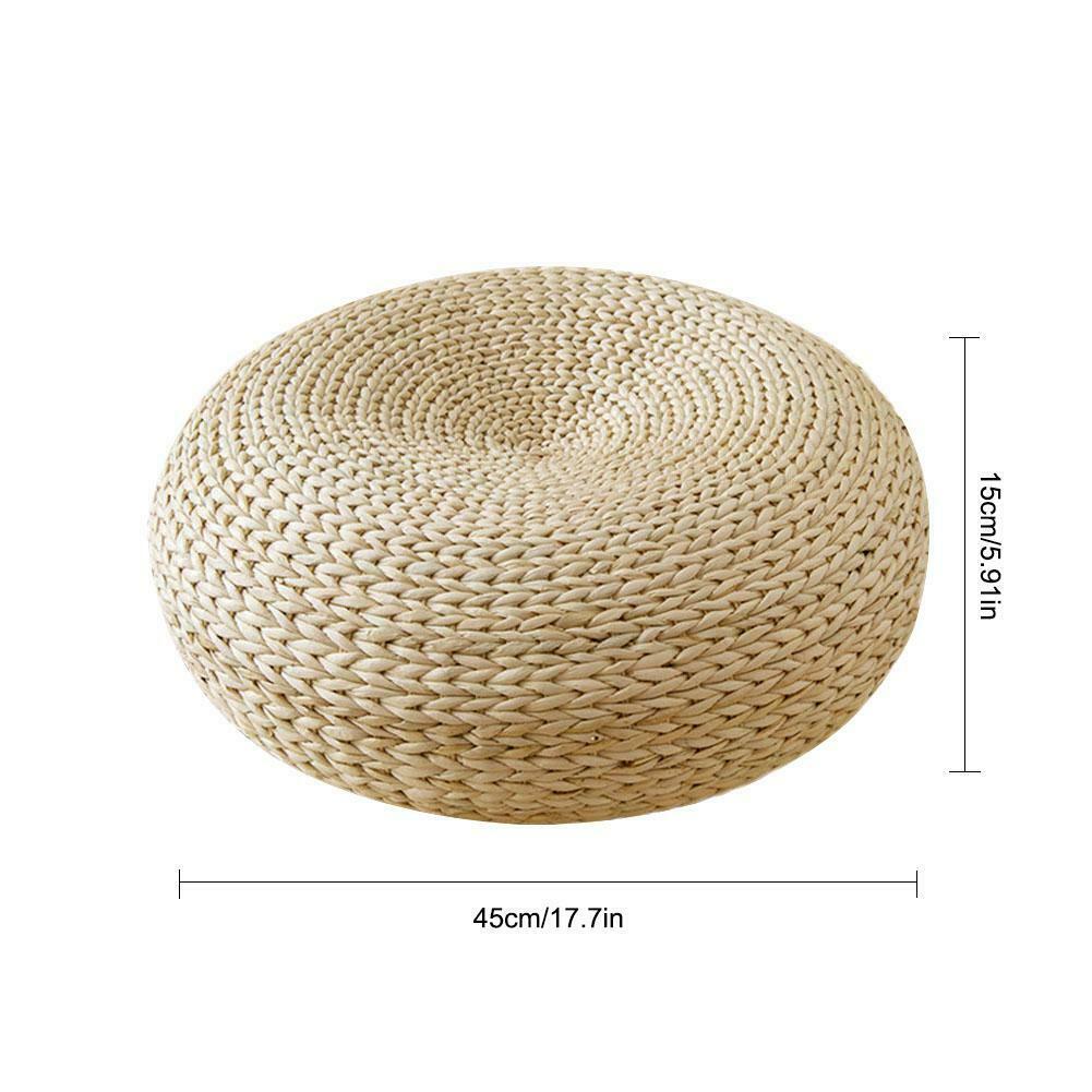Cojín de Tatami para meditación, cojín redondo de paja, cojín para asiento de Silla, almohada de piso redondo, Tablemat estilo japonés,
