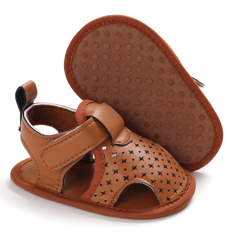 Peuter Pasgeboren Baby Jongens Zomer Sandalen Zachte Zool Schoenen Leer Ademend Star Hollow Out Baby Slippers Prewalker Sandaal Schoenen