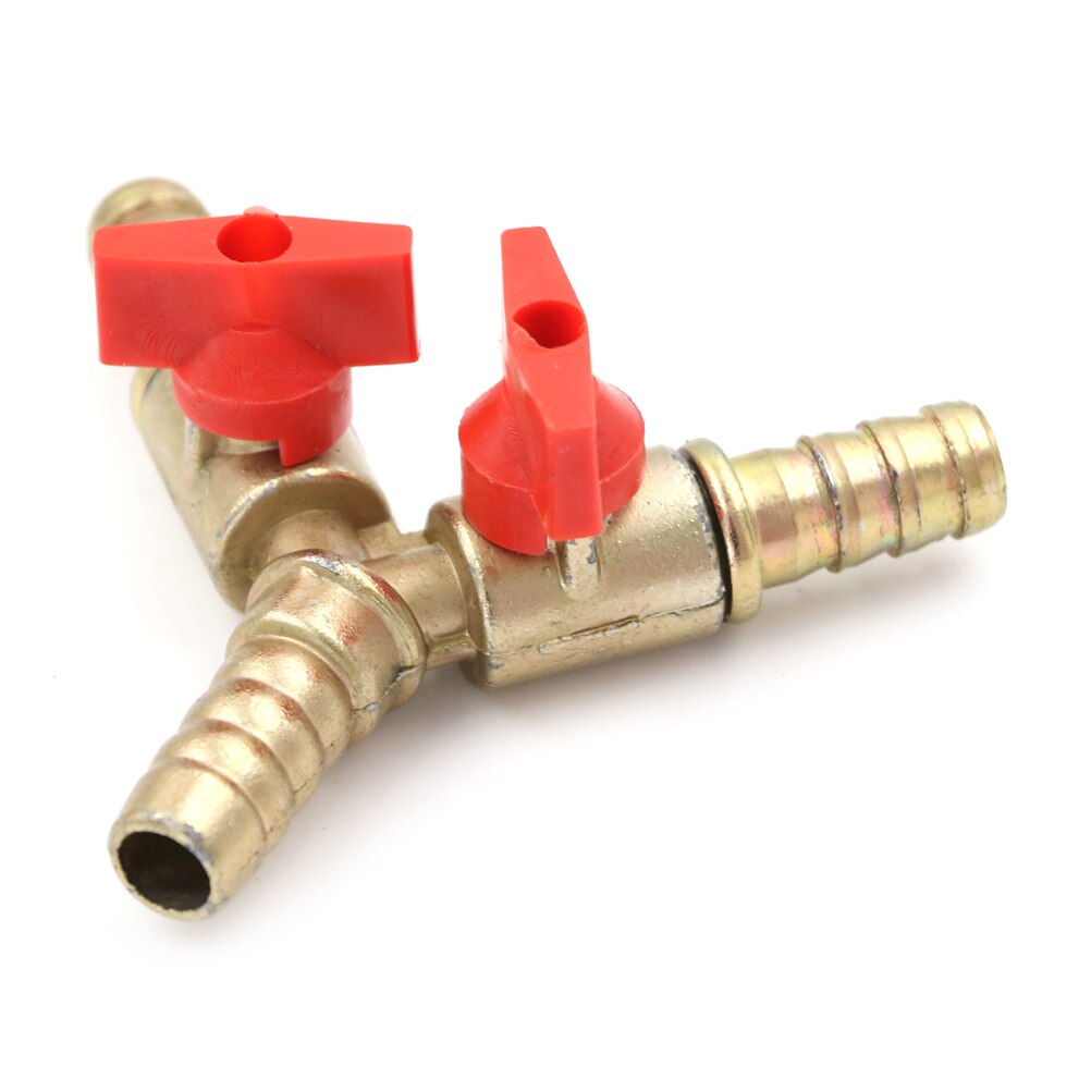 Brass 1pc 3-Way Shut Off Ball Valve Stainless Steel Valve Clamp Fitting Hose Barb Fuel Gas For Garden Irrigation