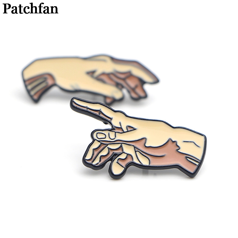 Patchfan De Schepping Van Adam Zink Emaille Pins Trendy Medaille Para Rugzak Shirt Kleding Zak Broches Badges Voor Mannen Vrouwen a2077