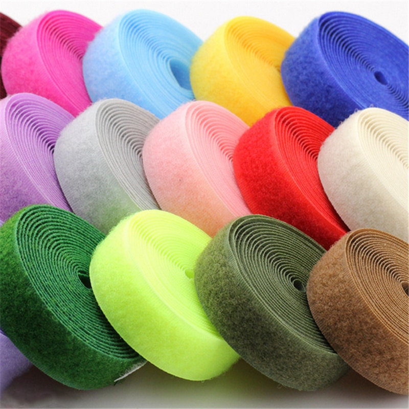 2cm 24m par krog og løkke selvklæbende tape velcro fleksible wrap sko tøj tape nylon sy på trykknapper