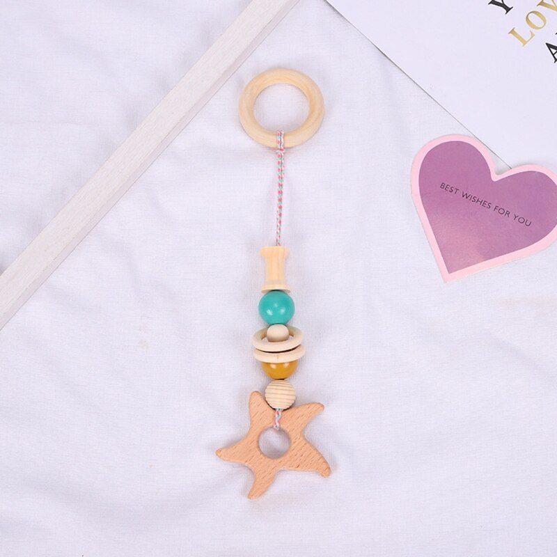 4 Stks/set Baby Play Gym Frame Wandelwagen Opknoping Hangers Hout Ring Bijtring Molaire