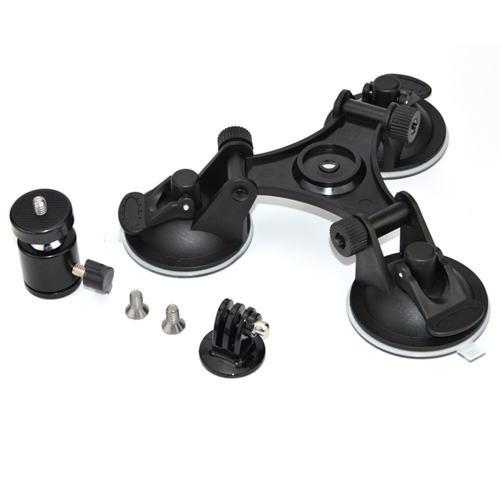 Bola giratoria cabeza montaje Triple tonto ventosa soporte para Gopro hero 5 4 3 + SJCAM SJ6000 Cámara de Acción