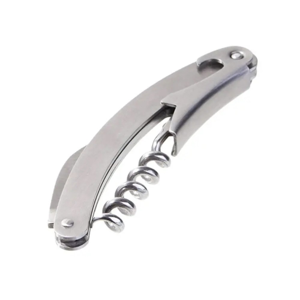 3- pakning servitørkorketrekker vinåpner i rustfritt stål, tre-i-ett korketrekker, flaskeåpner og taggete foliekutter, restaurant: Grå