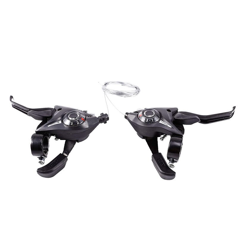 Bicycle Shifter Brake Gear Shifter 21 Speed or Set Black v-brake for Shimano Mountain Cycling Conjoined Finger Dial Levers Handl: Left 3 and right 7