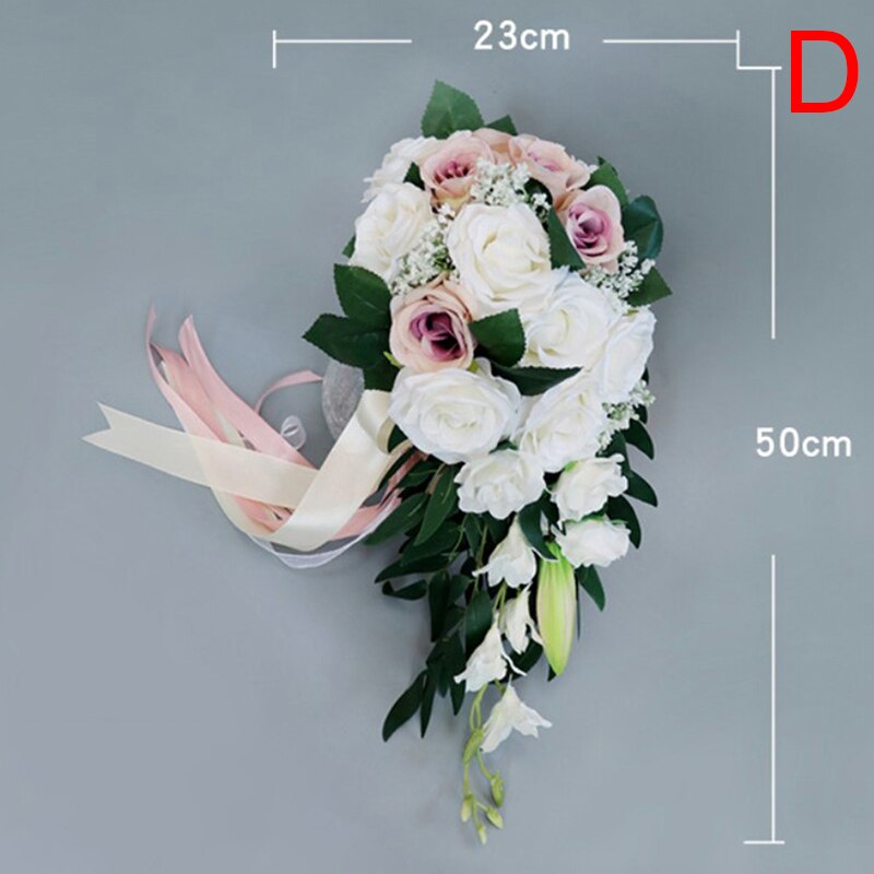 Tela Lovegrace + cinta ramo de rosas blancas flores para dama de honor pulsera accesorios de boda flor de mano nupcial: Amarillo fluorescente