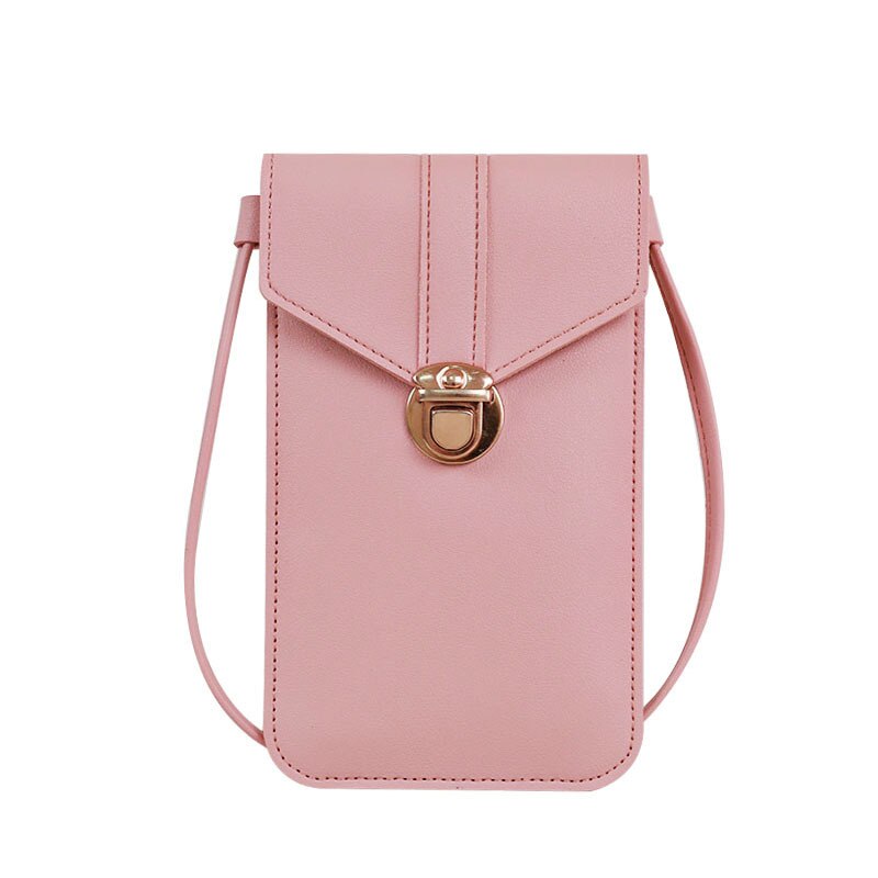 PU Crossbody praktisch tasche mädchen Brieftasche Tasche Touchscreen praktisch Geldbörse Tasche Smartphone Schulter Riemen Handtasche Wasserdicht: 01 Rosa
