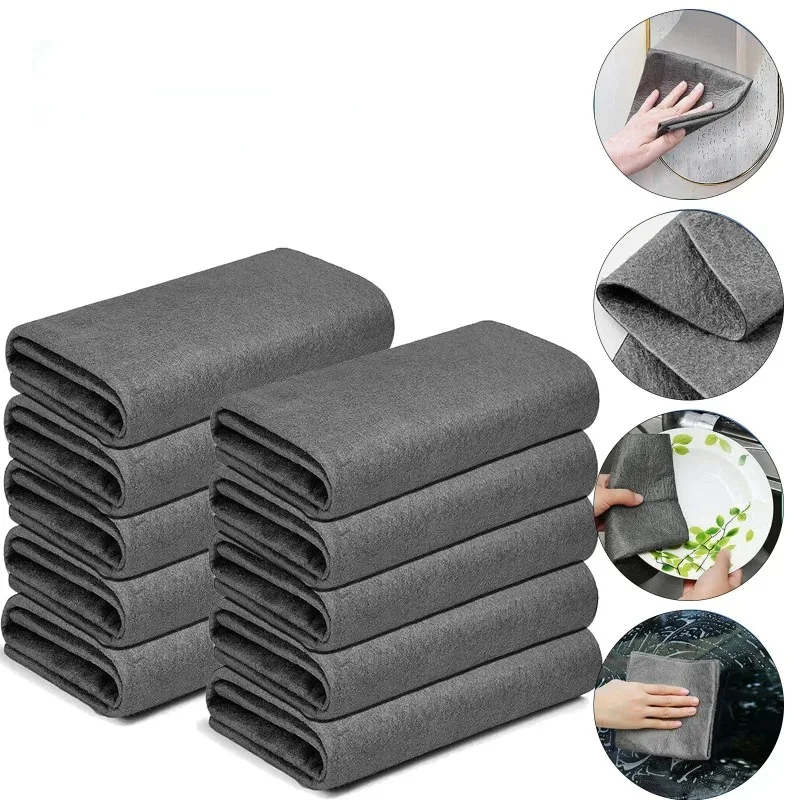 Paño mágico de limpieza engrosado, paños reutilizables de microfibra sin rastro para ventana de coche, trapos de limpieza de vidrio, toallas, herramientas de trapo de limpieza para el hogar