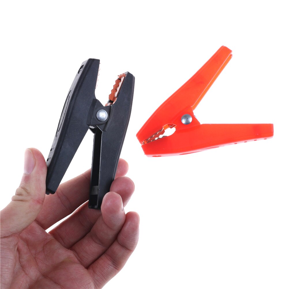 2 Stuks Volledig 100A Geïsoleerde Auto Batterij Krokodil Alligator Plastic Elektrische Clip Klem Rood/Zwart 90Mm Lengte