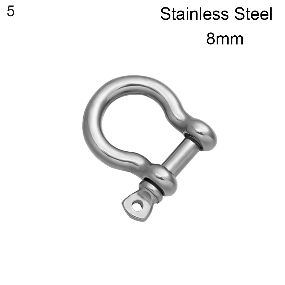 Stainless Steel Staples Carabiner Solid Brass Metal D Bow Shackle Fob Key Ring Keychain Hook Screw Joint Connector Buckle: B-5