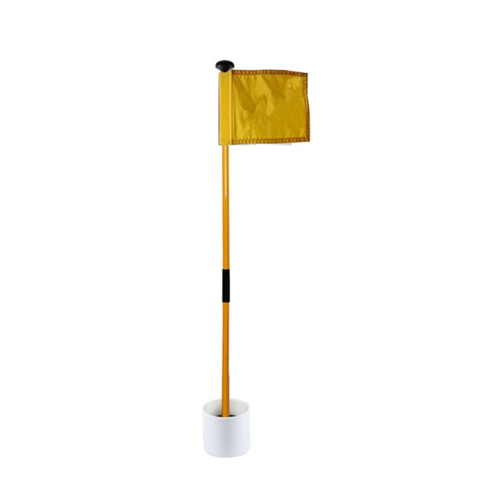 Golf flagga bakgård enkel installation övning stick hål kopp bärbara träningshjälpmedel putting green löstagbara utomhussporter: Gul