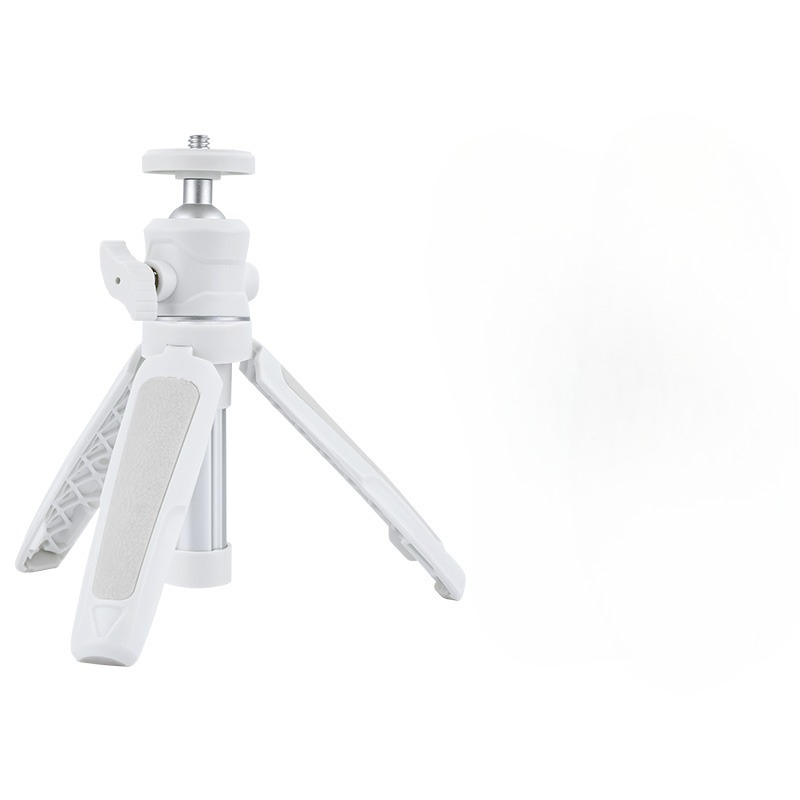 Mini Extendable Desktop Tripod Handle Grip Stand With Flexible Ballhead 1/4 Inch Screw Extend Mount for Phone Selfie Vlog Camera: Sliver