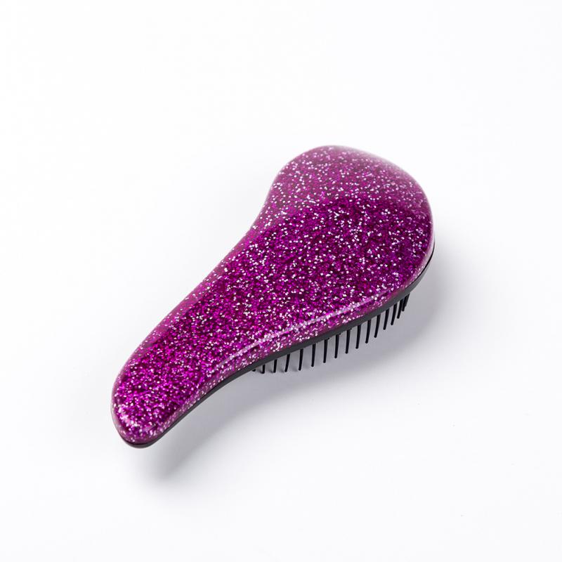 1pcs Anti-static Hair Brush Comb Styling Tools Electroplate Detangling Massage Combs For Salon Styling Hair Brush Straightene: Purple
