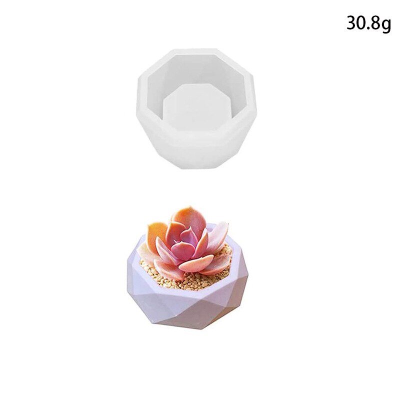 3D Silicone Molds Succulent Flower Pot Concrete Cement Clay Mould DIY Cement Plant Pot Candle Soap Making Mould Form For Candle: C