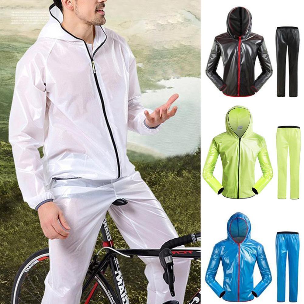 Tpu cykelkläder regnjacka unisex vattentät cykeljacka regntät mtb cykel vindkappa split poncho regnbyxa kostym
